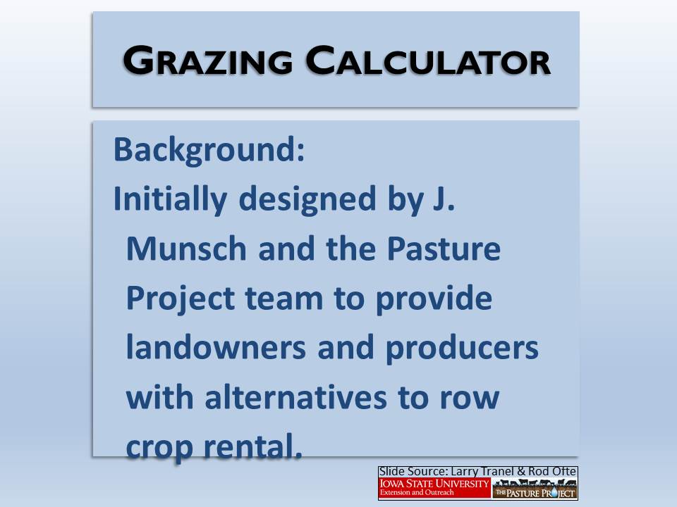Grazing Calculator slide image