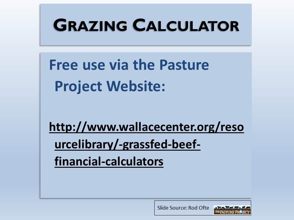 Grazing Calculator link slide image