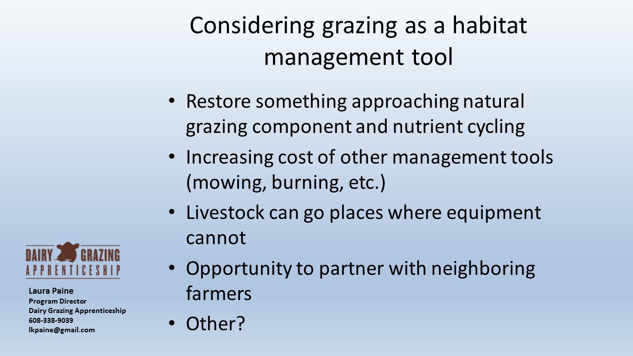 Considering Grazing as a Habitat Management Tool