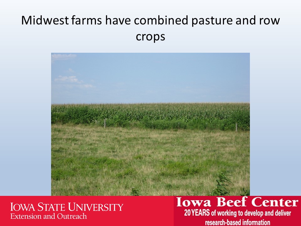 Midwest farms have combined pasture and row crops slide image