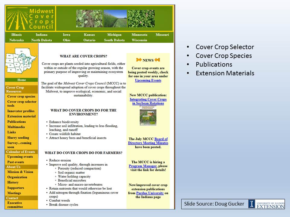 Midwest cover crop council slide image