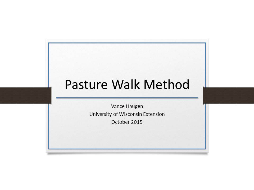 Pasture walk method title page slide image