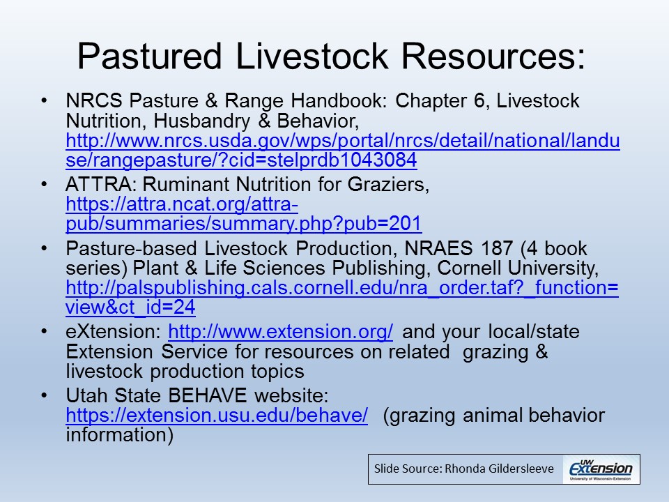 Pasture livestock resources slide image